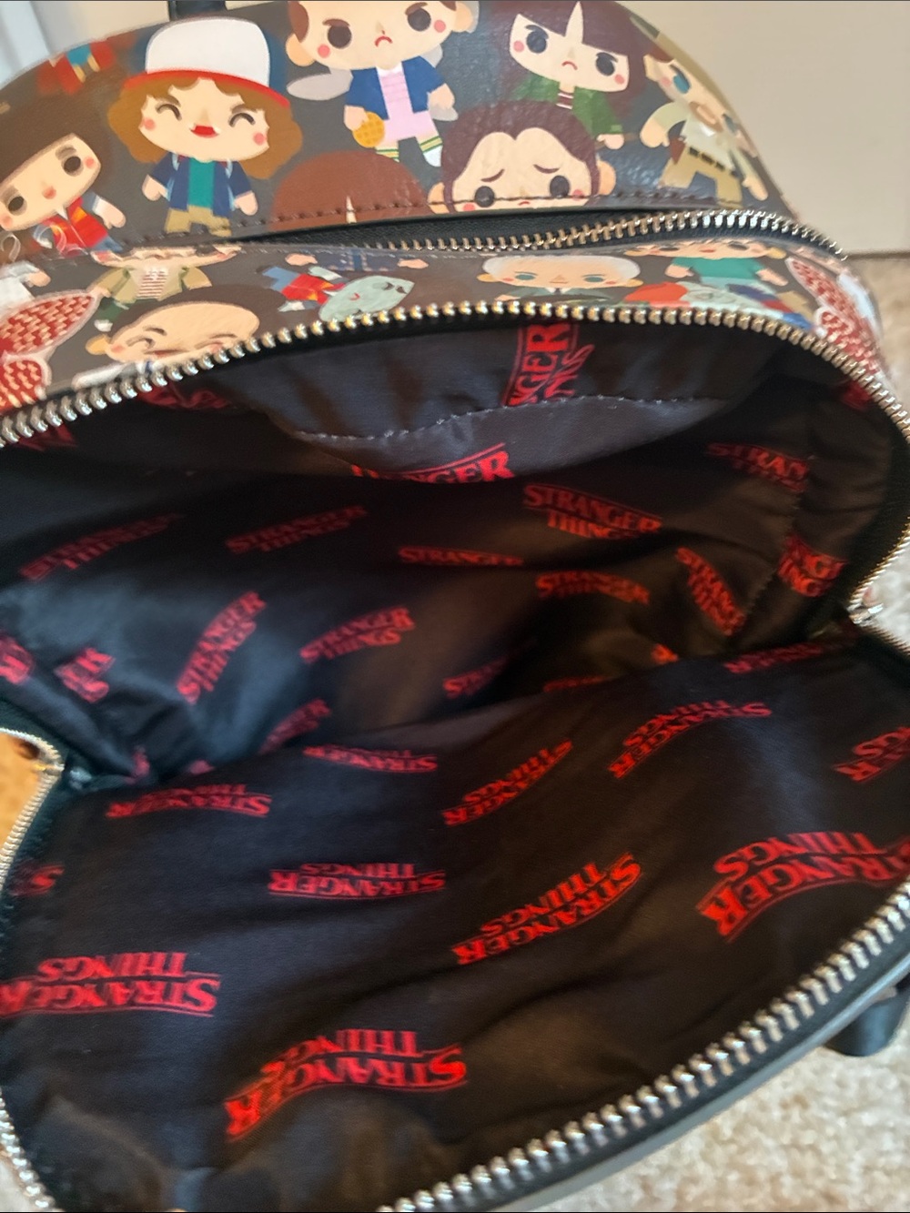 Loungefly Stranger Things Chibi Print Mini Backpack - Picture 6 of 9